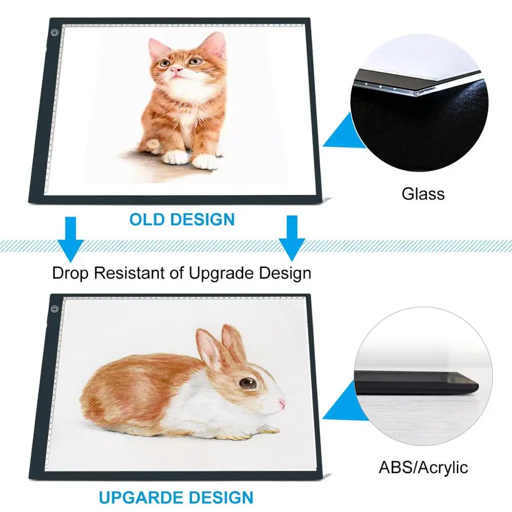 JSK portable ultrathin super slim A2 A3 A4 dimming adjustable tracing drawing board for kids and students led light pad