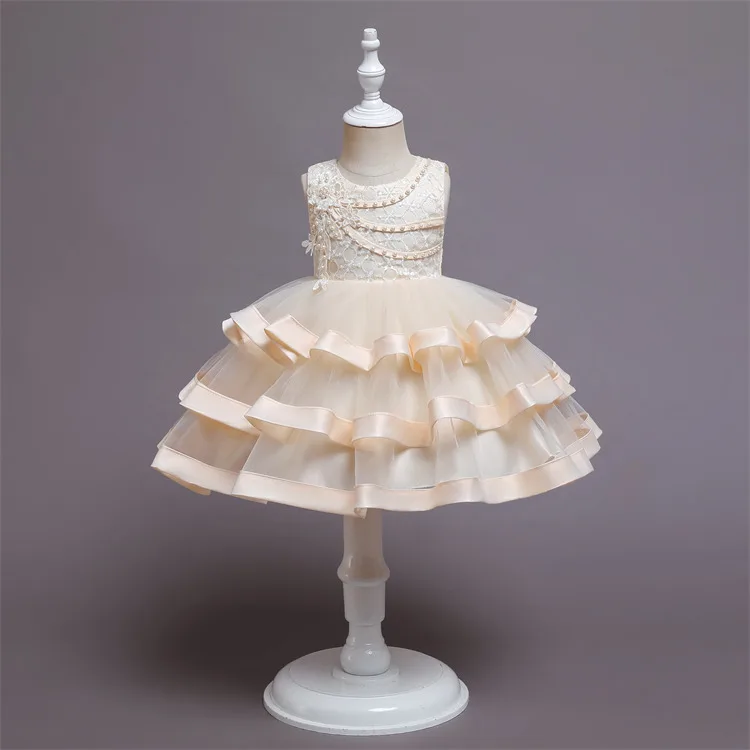 New Cute Baby Girl Party Banquet Dress Fluffy Mesh Girl Wedding Dress Night dress for girls Costumes