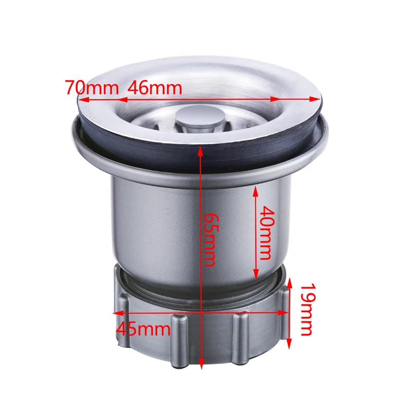 70mm Dia Kitchen Sink Basket Water Strainer Sink Drain Small Kitchen Strainer