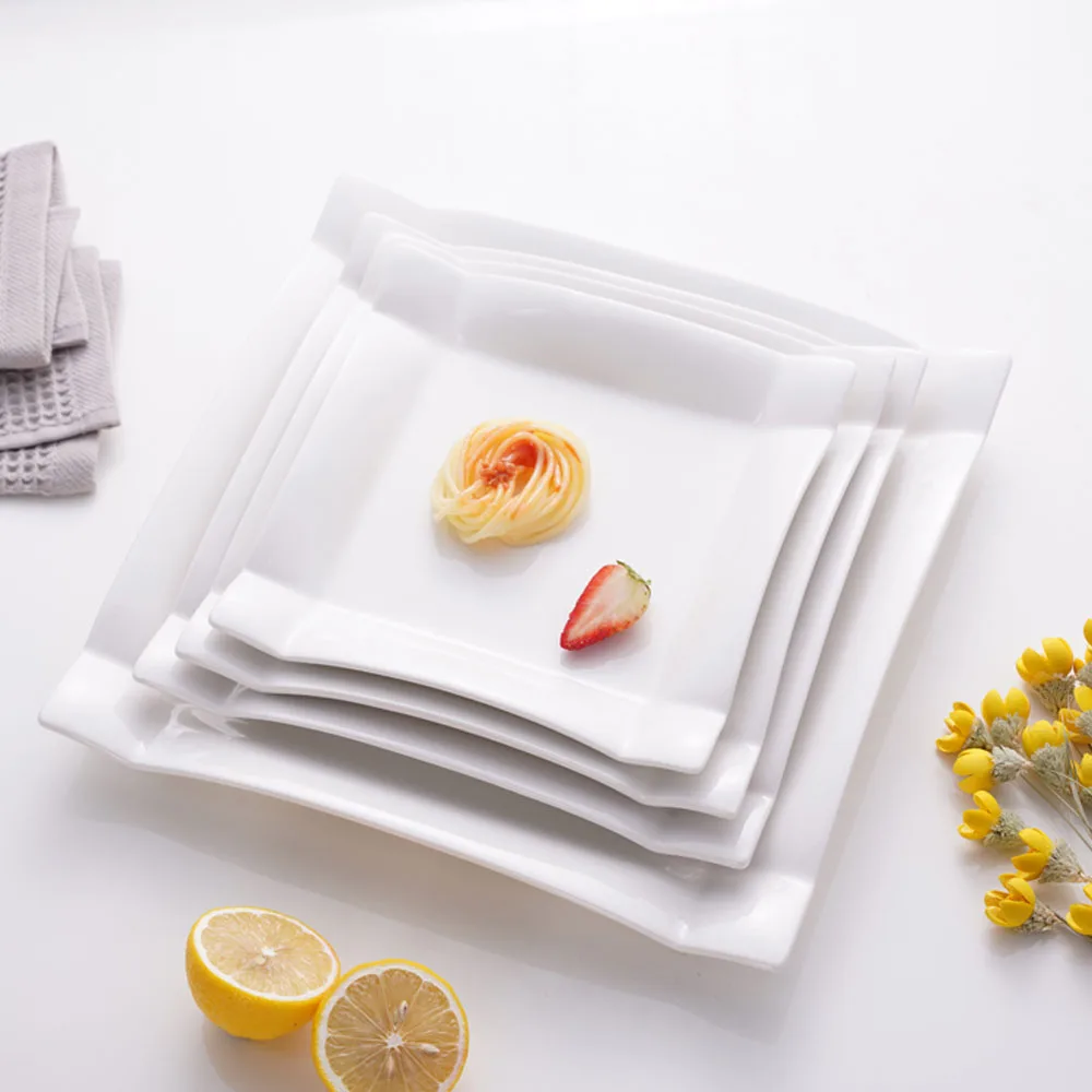 Huilang Oem&Odm Vaisselle Assiette Ceramique Potery Porcelaine Crokery Hotel Melamine Dinner Cake Ceramic Plate