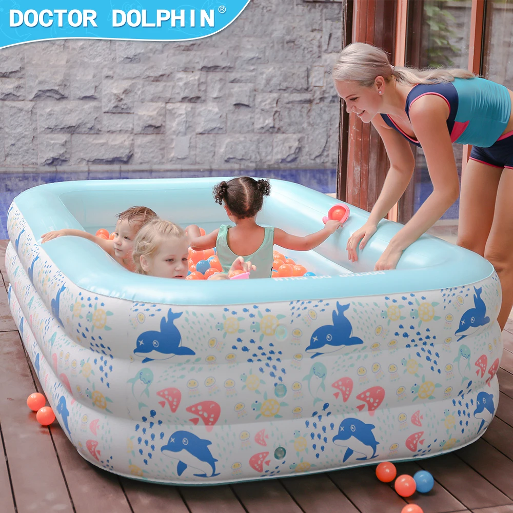 Wholesale PVC Blow Up Rectangular Pool Children Inflatable Family Inflatable Kids Pool Size Outdoor Inflatable Swim Pool