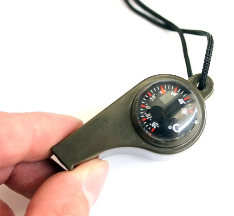 Wedacraftz outdoor Camping hiking high emergency survival whistle with compass & thermometer