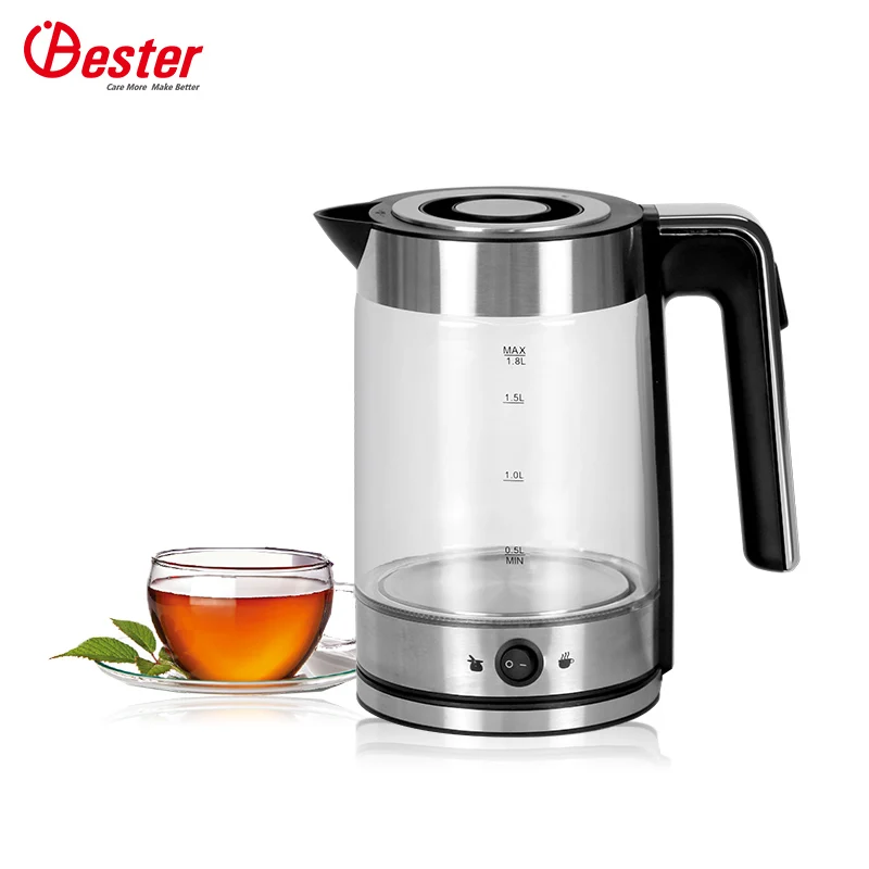 Glass Cordless Electric Jug Kettle 1.8L Tea Pot Temperature Body Glass Kettles