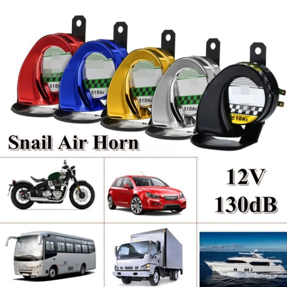 Car Universal Version High Quality 12V Electric Horn 500HZ 600HZ Loud Snail Horn Hot Sale Auto Parts
