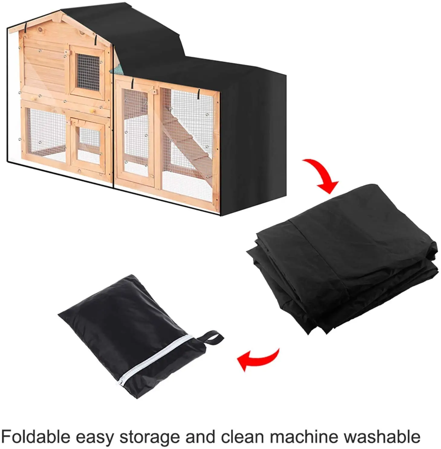 High Quality OEM 420D Oxford Cloth Waterproof and Dustproof House Covers UV Resistant Pet House Cover Foldable Cage Cover