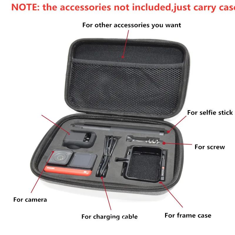 Factory Accept Custom Action Camera Accessories Travel Medium Carry Case For Insta 360 One R