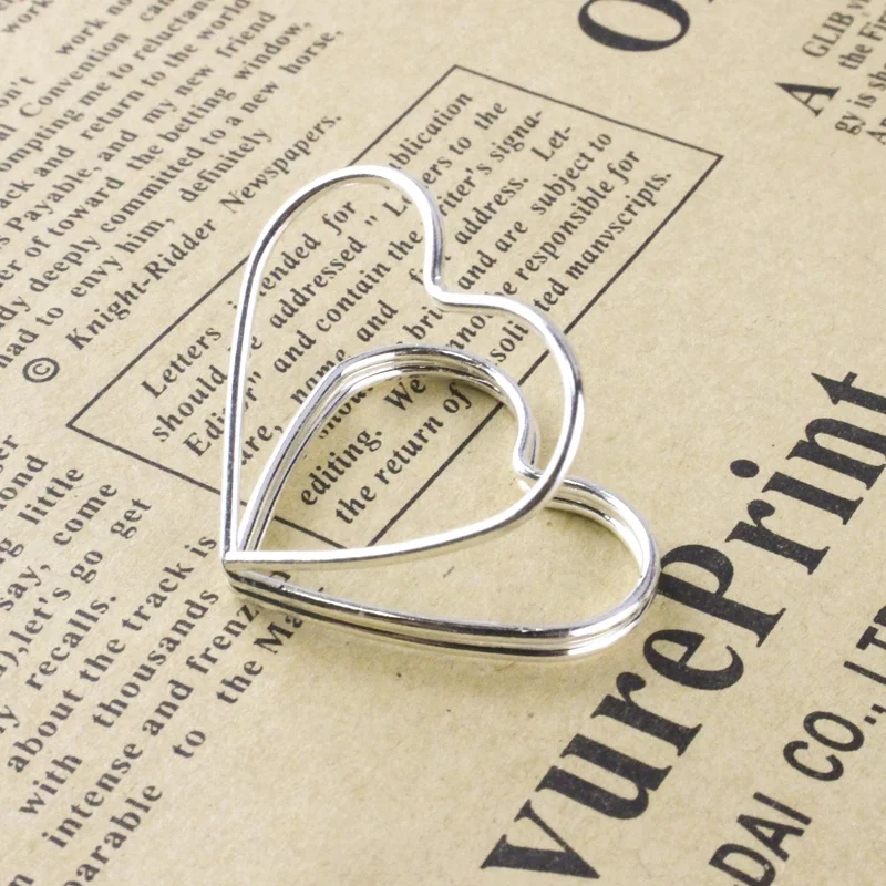 Custom Gold & Rose Silver color Table Number Holder stands Heart shaped Place card holder wedding Seating Labels