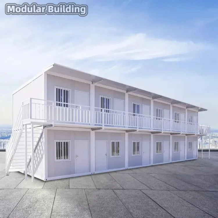 Stackable Design Eco-friendly 40 Feet 2 Store Prefab Homes Flat-pack Container Office Modular Building