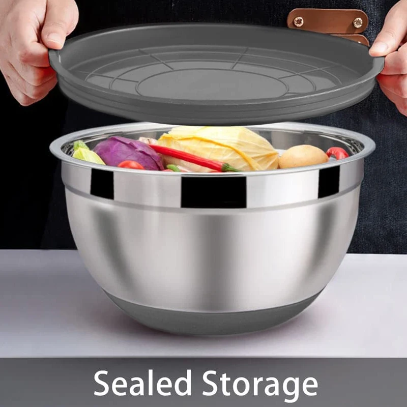 Draining Pasta Washing Vegetables Fruits Perforated Strainer Stainless Steel Colander Bowl Sets Containers Storage Baskets