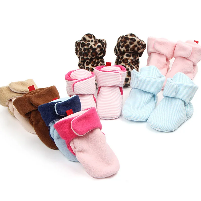 
Colorful striped star infant toddler indoor floor warm cotton sock shoes antislip slipper boots crib baby socks 