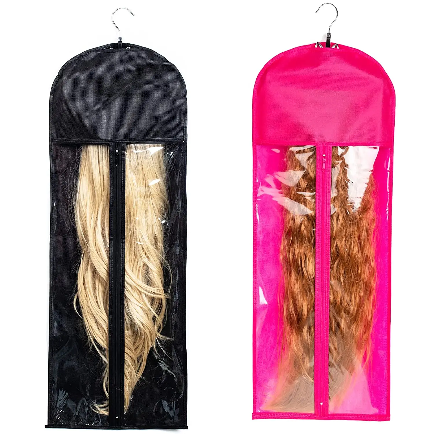 XL Large Clear Plastic Dust-proof Protection Waterproof Wig Holder Hanger Storage Bag Hair Extensions Bags