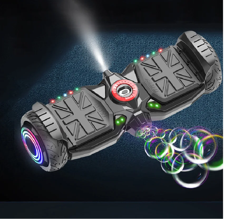 Детские 8 дюймов Смарт Балансирующий электрический самокат для взрослых детей Внедорожные колеса автоматический баланс скутер со светодиодной подсветкой и юбки-пузыря