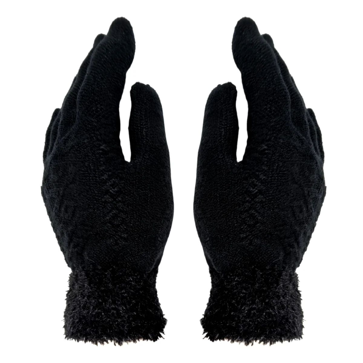 New Autumn and Winter Warm Plush Soft Gloves Touch Screen Knitted Imitation Mink Fur Jacquard Gloves