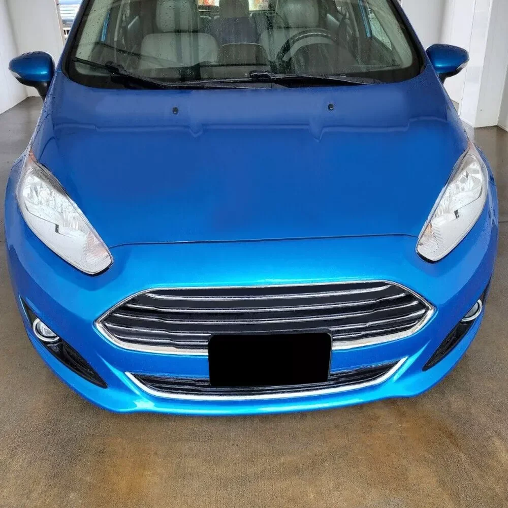 For Ford Fiesta Sedan 4-Door 2014-2019 Mesh Front Bumper Grille w/Chrome Trim