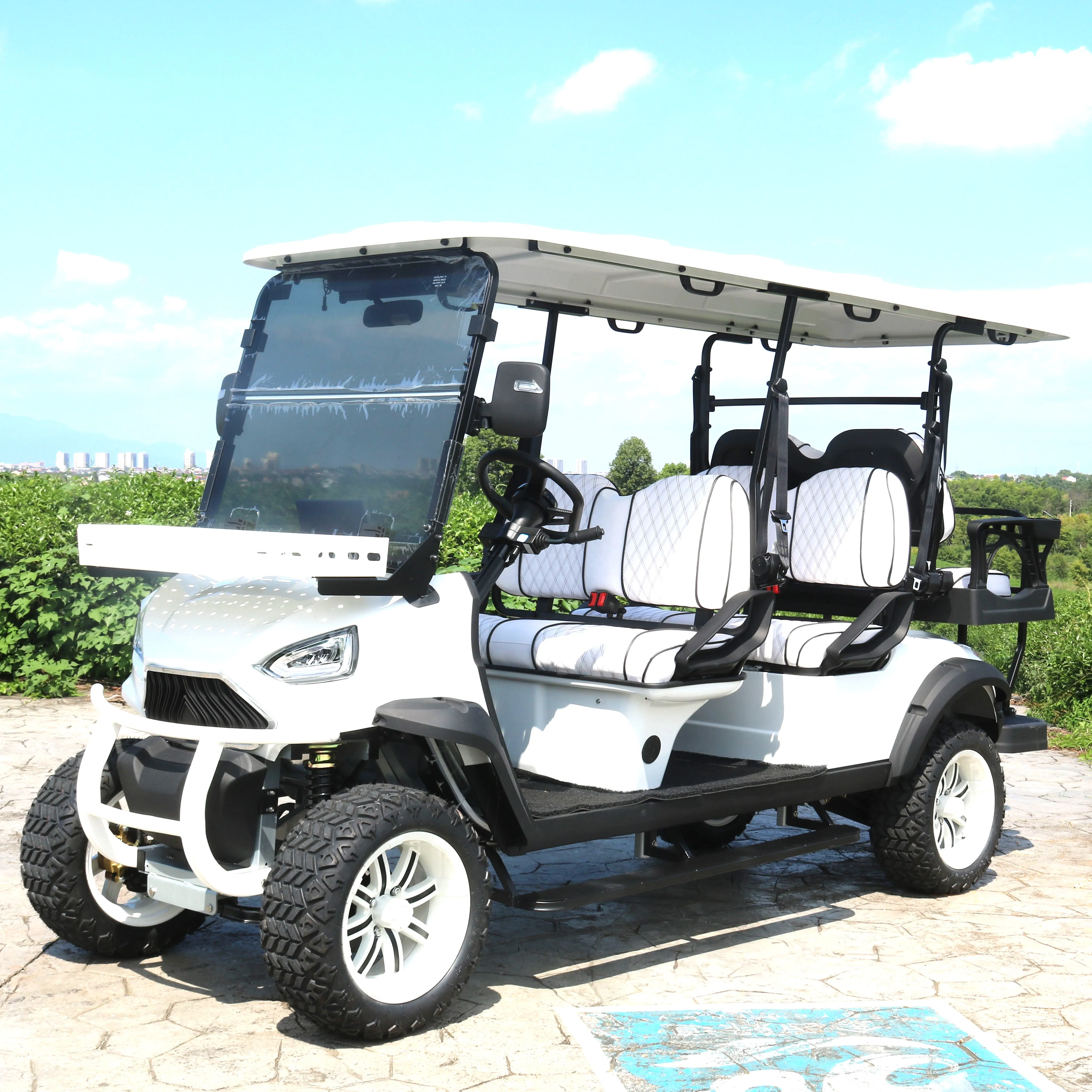 New Style 2024 Powerful 4 Wheel 48v 5kw Electric Club Car Golf Buggy Cart For Sale