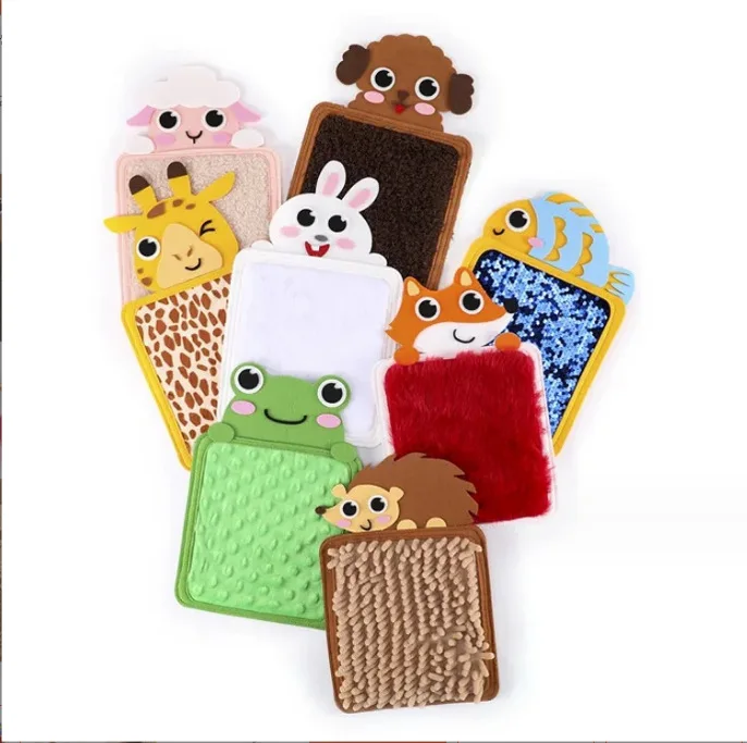8 Pcs Sensory Mats Animal tiles Pads Educational Tactile Sensory Toys Assorted  Walls Panel  Mats Toys for Boys Girls