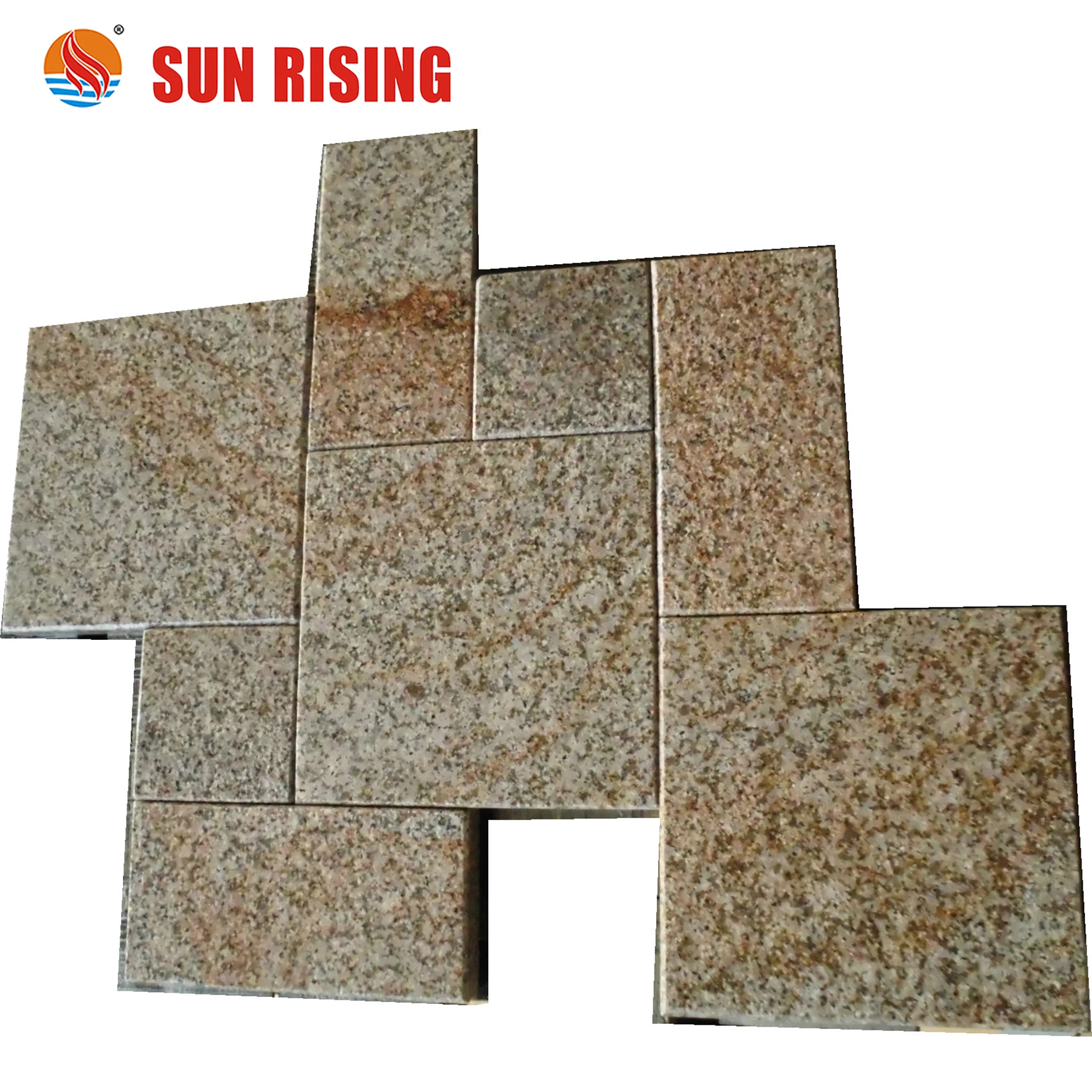 Flamed Surface  G682 Yellow Rusty  Granite Stone  French Pattern Tile For Outdoor Paving