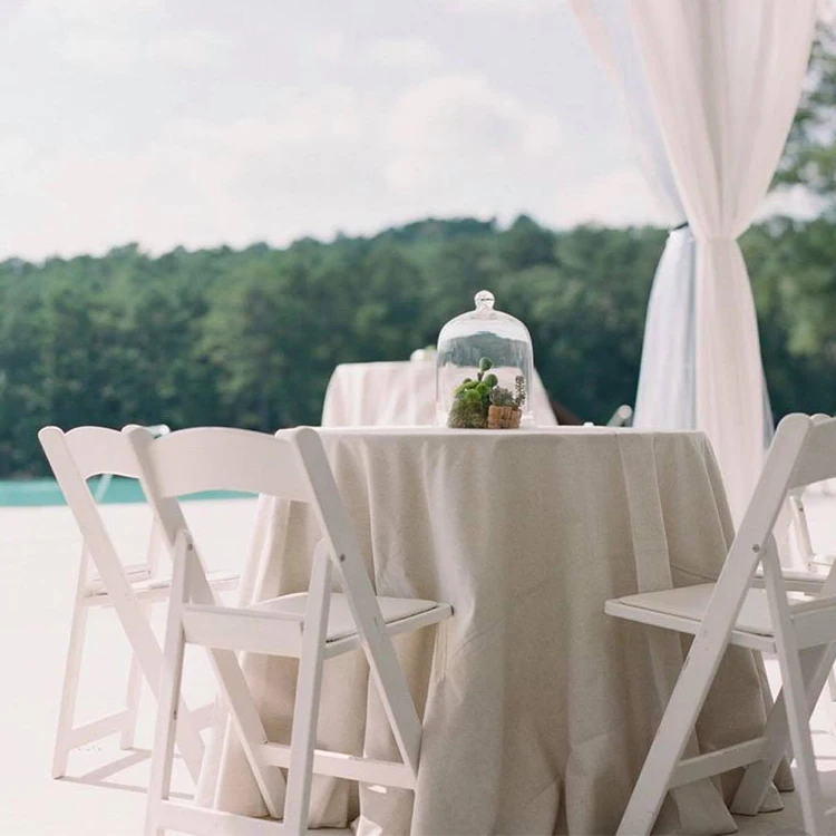 Plastic Resin  White Folding Chairs for Events  Wedding Party Chair  Banquet Foldable Outdoor Furniture Garden Chair