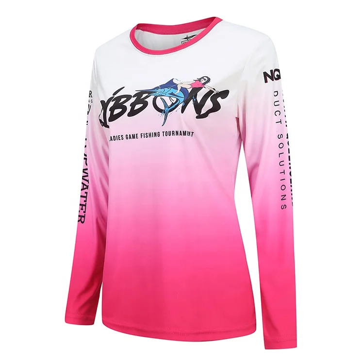 2021 Newest Factory Price Custom Design Pink Color Quick Dry Womens fishing shirts