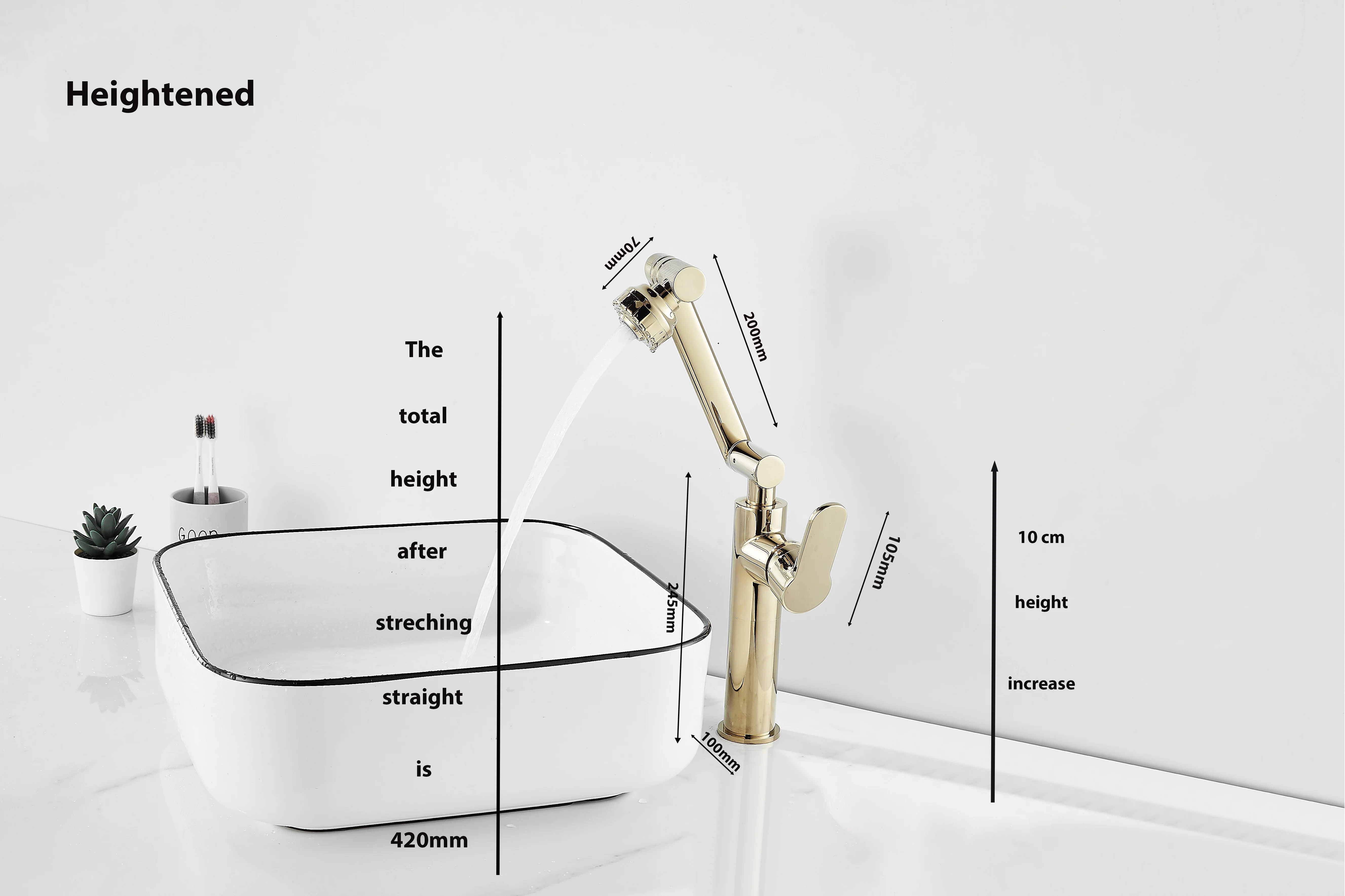 High Quality Cat Shape Basin Faucet Brass Vessel Sink Faucet Hot and Cold Water Tap 1080° Swivel Washbasin Faucets For Bathroom