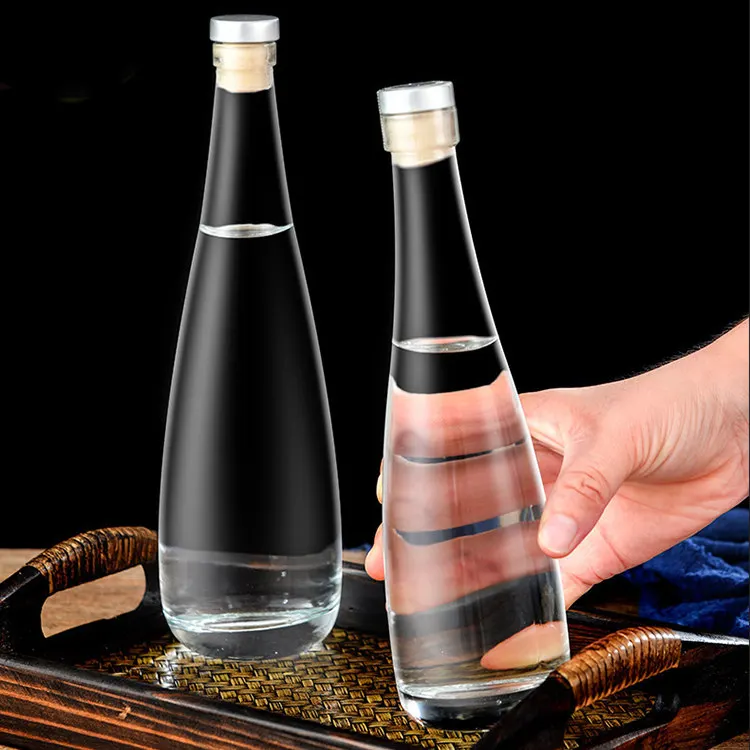 Spirits Alcoholic Drink Liquor Glass Frosted Empty Mineral Water Vodka Whiskey Wine Bottles