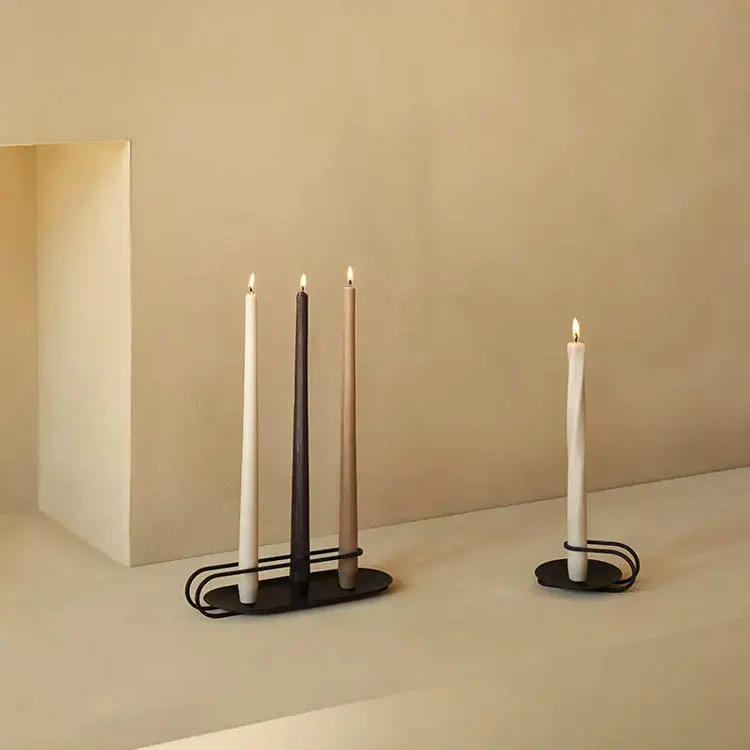 Unique Coffe Colored Conical Pillar Candle Luxury Retro Art Twist Strip Paraffin Wax Spiral Candles