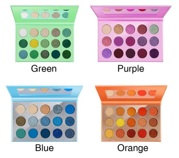 Custom15 colors high pigment cosmetics eye shadow pearl/metallic eye shadow