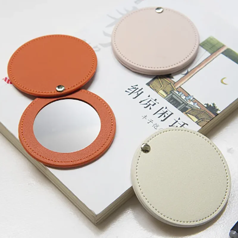 Custom Stainless Steel Cosmetic Mirror Portable Round Pocket Mirror Travel Makeup Compact Mirror Gifts for Women