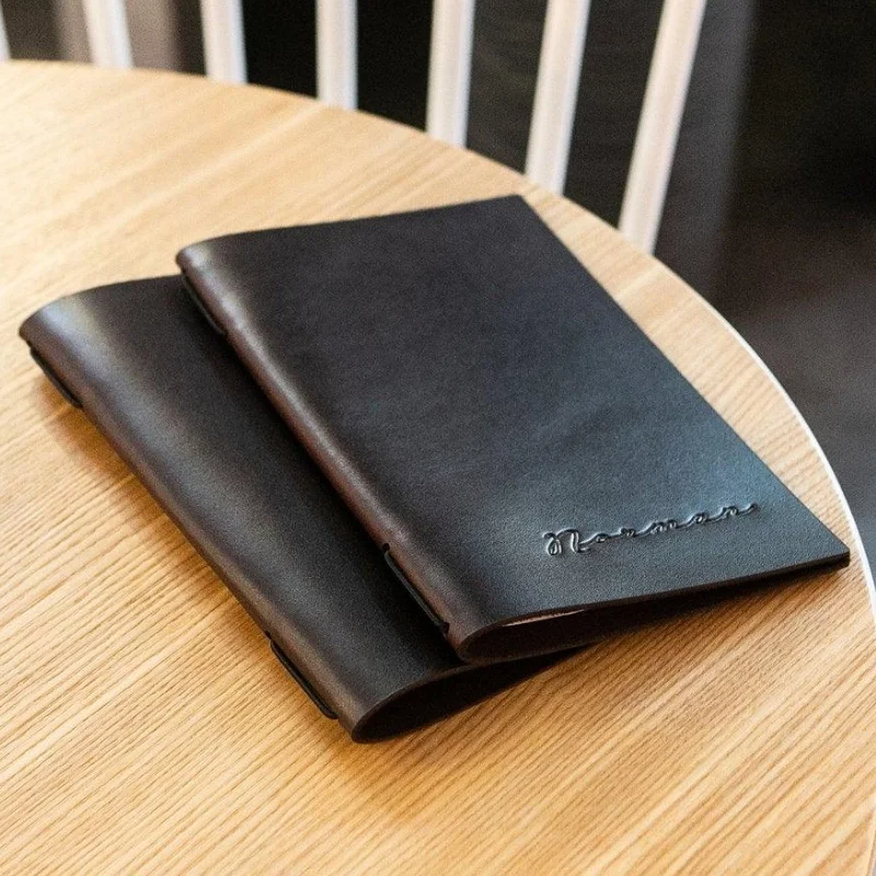 Hotel Coffee Bar Dark Brown menu book restaurant Thick  leather menu covers folder a4 leather  with Elastic Band