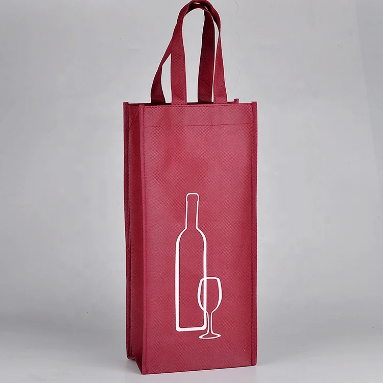 Custom Non-Woven fabric packaging handled reusable gift promotional wine bags for wine bottles