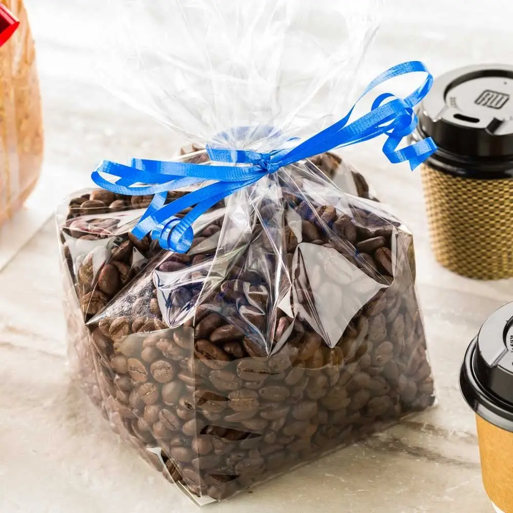 Heat Sealable Flat Bottom Bag Plastic Clear Gusset Bags with Paper Insert  Cellophane Cello Bag