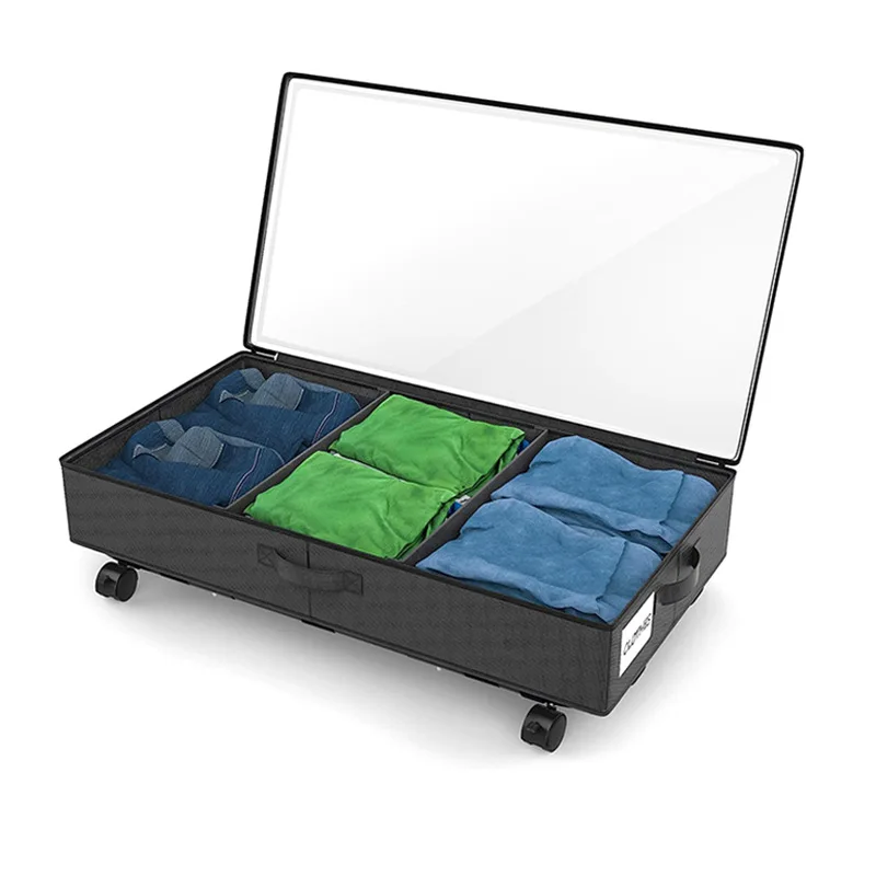 Oxford Under Bed Storage Containers With Wheels Foldable Bedroom Storage Organization With Handles