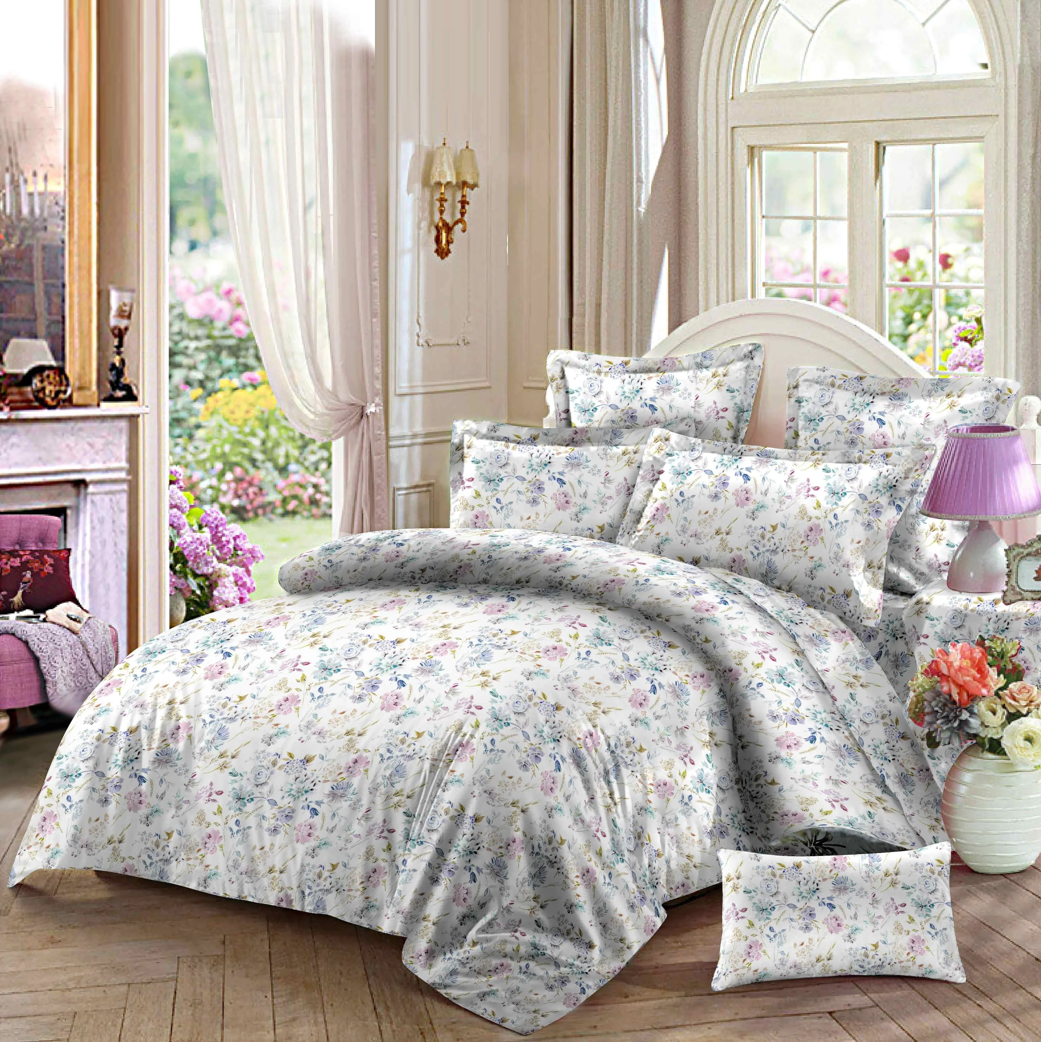 100 polyester microfiber fabric disperse pigment printed fabric new design for hotel home bed sheet for bed sheet set