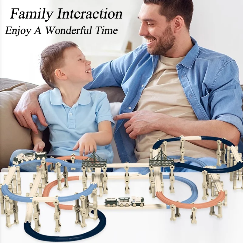 Hot Selling Kids Slot Toy Railway Educational DIY Children 287pcs Train assembled track