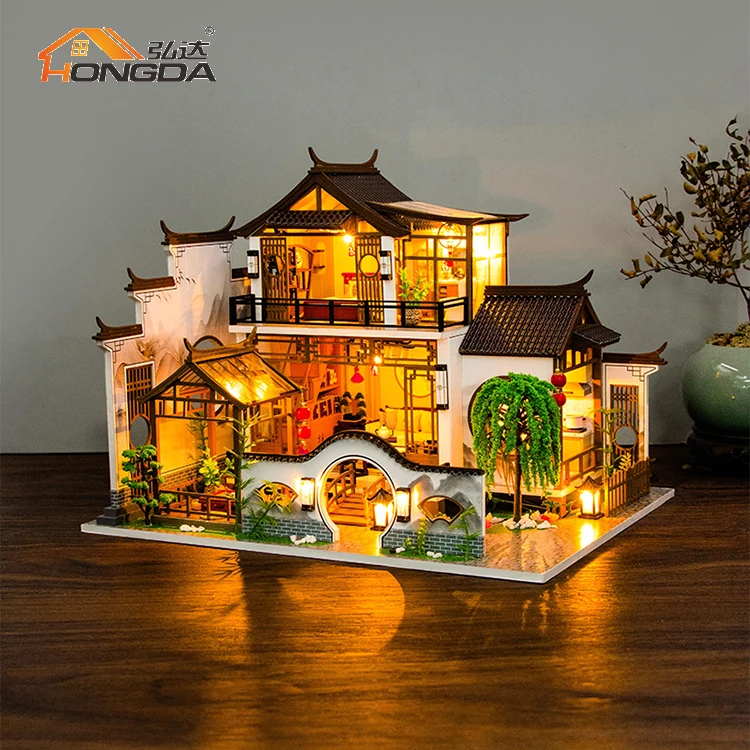 Hongda 2023 New Design PC2314 Poetic Charm miniature diy house wooden doll house miniatured dollhouses kit