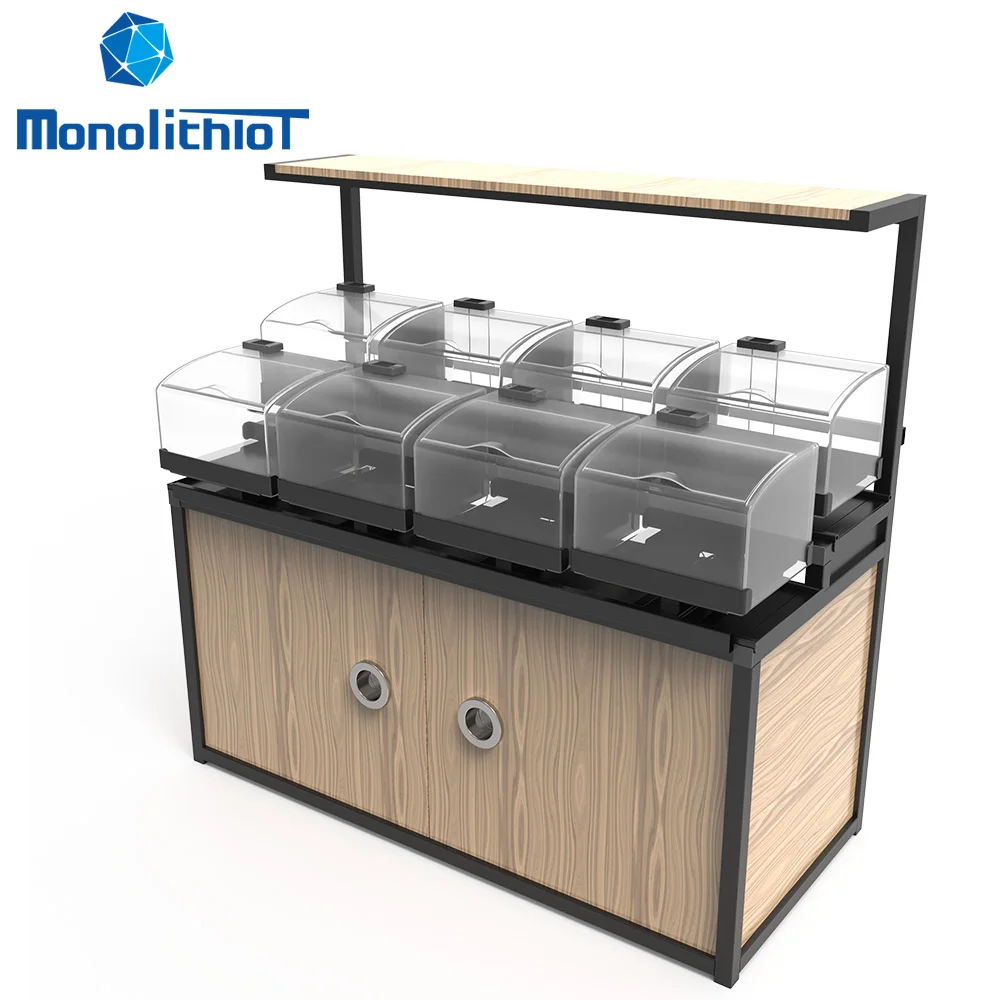 MonolithIoT Supermarket Convenience Store Foods Candies Nuts Chocolate Inventory Management System Cabinet Weighing Smart Shelf