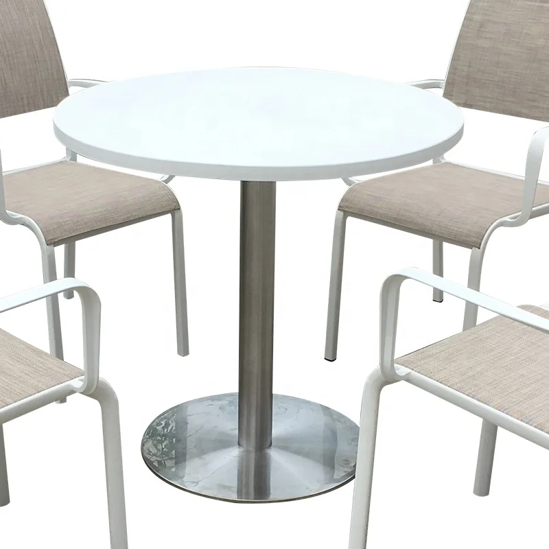 Cheap best selling new style modern home dining room outdoor metal furniture sets aluminum 4 chair and table set