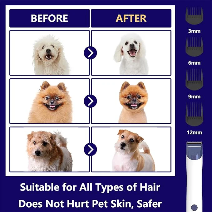 TOOKTO Dog Grooming Kit 2.5L Professional Vacuum Groomer Cat Clippers For Long Or Short Hair Dog Shavers Pet Grooming Vacuum