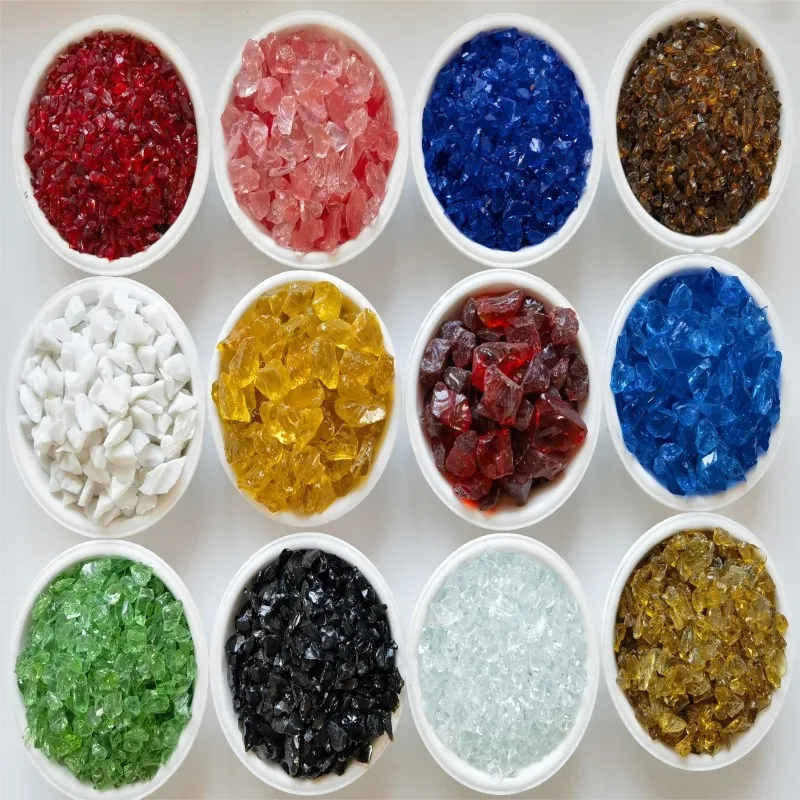 Chips Rock Slag Factory Wholesale Recycled Color Crushed Glass Stone Terrazzo Glass for Crafts Resin Art Decoration Solid 07