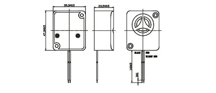4739 47mm 110db 3V 5V 12V 24V square Active Piezo siren alarm loud small buzzer