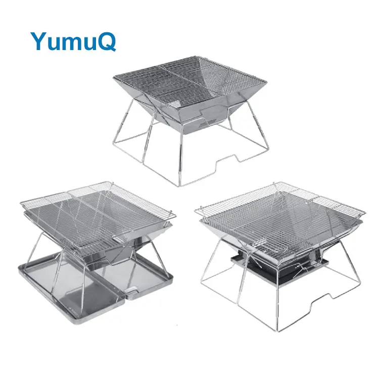 YumuQ Buy Outdoor Camping Barbecue Mini Bbq Charcoal Grill Campfire Stoves Stainless Steel Portable