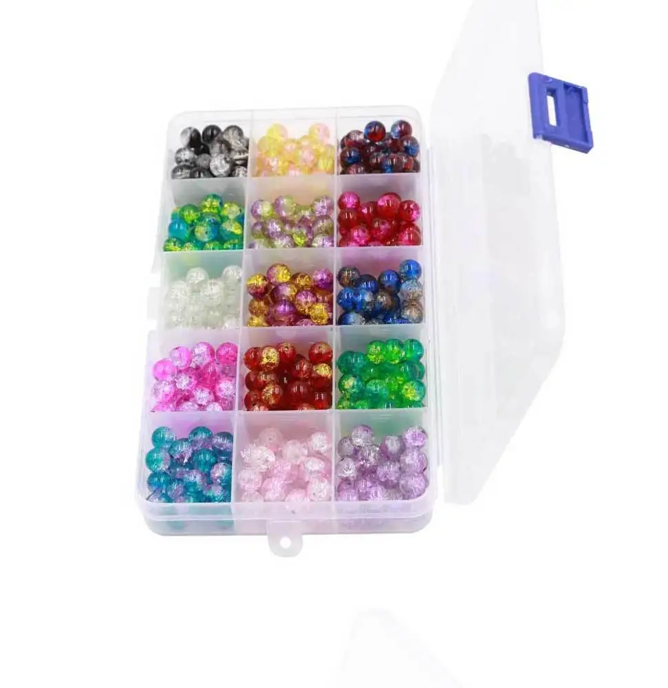 Wholesale  375pcs/Box DIY Making Sports 8mm Ball Round Glass Beads For Jewelry Findings Accessories Bracelet Making