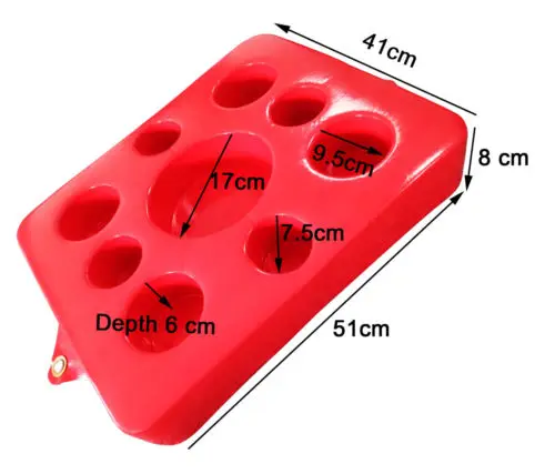 9 Hole Large Capacity Durable Floating Closed Cell Foam Vinyl Coating with LId Pool Floating Drink Holder Pool Trays