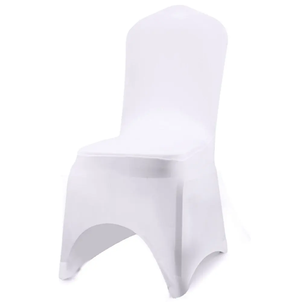 Wholesale Cheap White Black Banquet Spandex Chair Cover with Bottom Flat Stretch Slipcovers