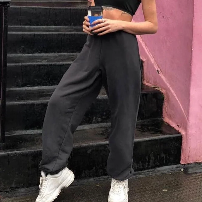 2020 new womens streetwear plain sweat pants jogger women high waist sweatpants