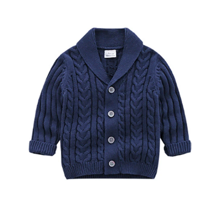 Custom New Boy Fashion Children Cardigan Coat Casual Baby Kids Long Sleeve Sweater