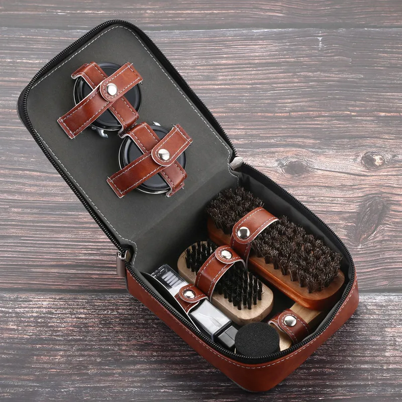 
Horse Hair Brush Shoe Polish Set 9 Pieces 11 Pieces Set Leather Shoes Shoe Brush Wipe Leather Care Suit 