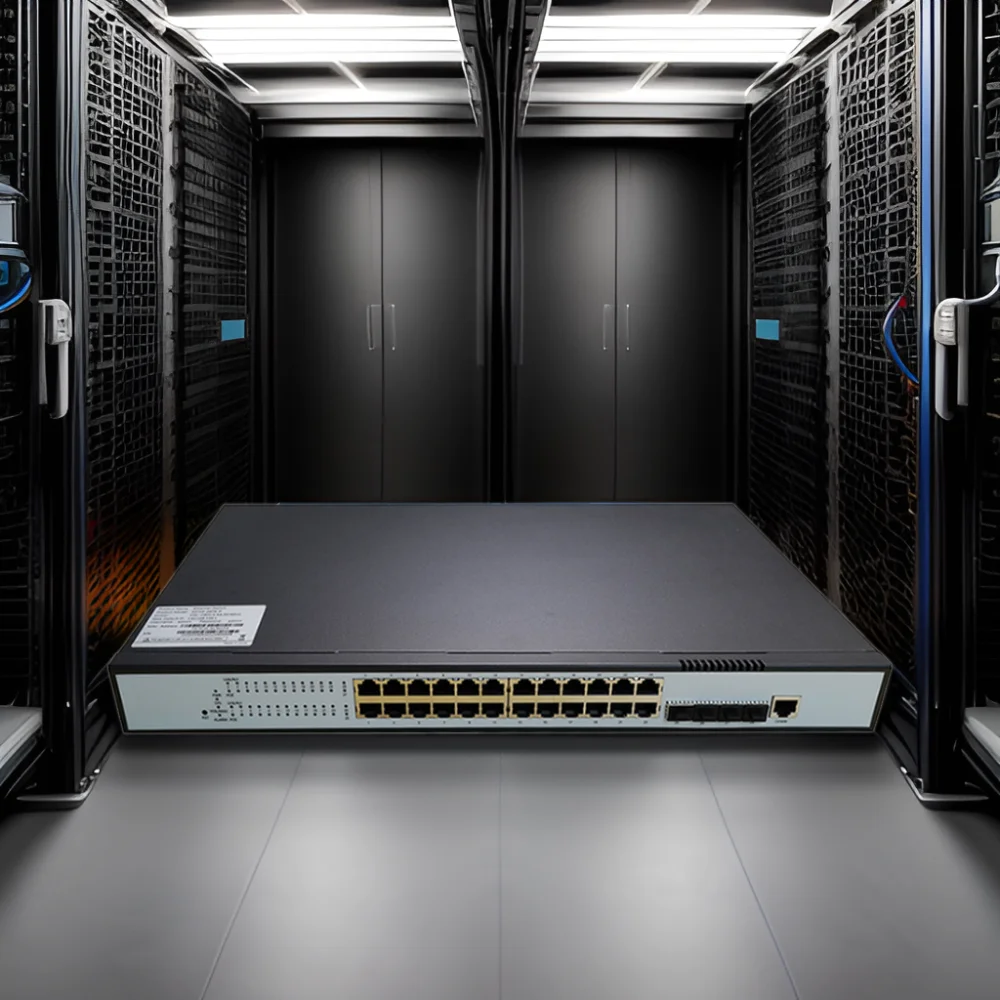 Hosecom 24-Port POE Network Switch 10G Uplink Layer 3 Ethernet Switch for QOS Stackable SNMP Functions