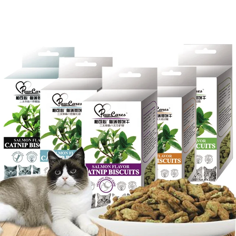 
Healthy Organic Flavored Cat Biscuits Pet Snacks Cat Rewarding Treats Catnip Dried Fish Shape Molar 80G 100G 