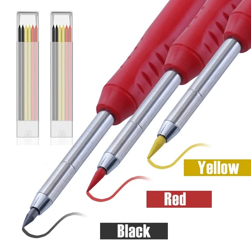 KEGRET hot selling Solid Carpenter Pencil Set With Built-in Sharpener scriber woodworking pencil mechanical pencil